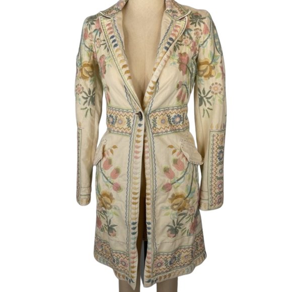 Johnny Was Jackets & Blazers - Johnny Was BIYA Floral Embroidered Coat Size XS